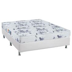 Imagem de Cama Box Casal: Colchão Espuma Luckspuma D28 Celebrity + Base crc Courano White(138x188)