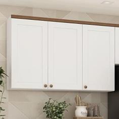 Imagem de Armário Aéreo Para Cozinha 3 Portas Provençais Iluminata Genialflex Branco