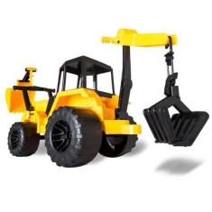 Imagem de Trator Escavadeira Agro 37cm Grande Brinquedo Funcional - Toys