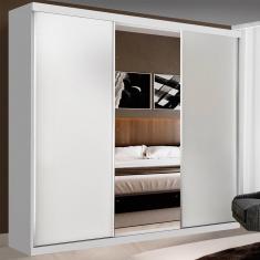Imagem de Guarda-roupa Casal Evidence 3 Portas De Correr 4 Gavetas Branco - Minastex