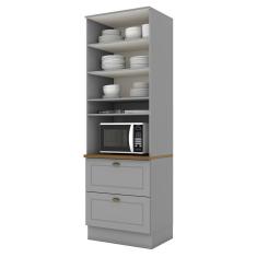 Imagem de Torre Quente 1 Forno Americana com Tampo - Móveis Henn Cinza/Nature