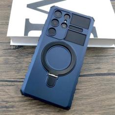 Imagem de Capa sem fio armadura à prova de choque para Samsung Galaxy S24 S23 S22 Ultra S21 Plus Note 20 Capas de suporte de anel à prova de choque, azul escuro, para Samsung S24 Ultra