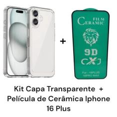 Imagem de Kit Capa Capinha Transparente Anti Impactos + Película de Cerâmica Par