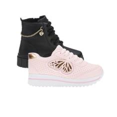 Imagem de Bota Menina e Tênis Casual Infantil - KIT 2 PARES Tam 24 ao 34 - sapat