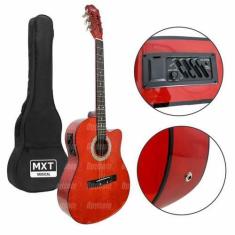 Imagem de Violão Eletroacústico Cutway Aço 39" Mxt Sunburst Com Equalizador E Ca