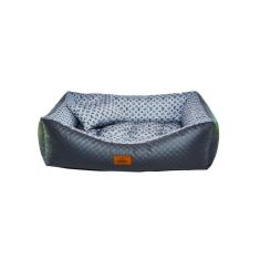 Imagem de Cama para Cachorro Retangular em Corino + Poliéster Azul LV Grande (G) 50 x 65 cm