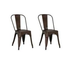 Imagem de KIT 2 Cadeiras Design Tolix Metal Pelegrin PEL-1518 Cor Bronze