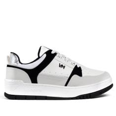 Imagem de Tênis Feminino Via Marte Recortes Flatform Branco/preto-Feminino