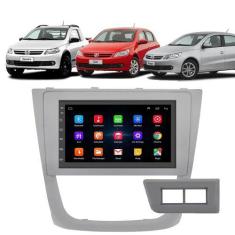 Imagem de Kit Multimidia Android VW Gol Saveiro Voyage G5 Moldura 2 Furos Camera