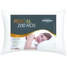 Imagem de Travesseiro Ortobom Fascinio Percal 200 Fios Fibra Siliconada 70cm X 50cm - 1 Unidade