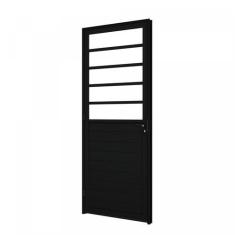 Imagem de Porta de Alumínio Lambri 215x85cm com Travessa e Vidro Mini Boreal Luc