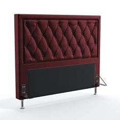 Imagem de Cabeceira Estofada Para Cama Box Centaurus 160 Para Cama Queen Sued Bordô Aradecor