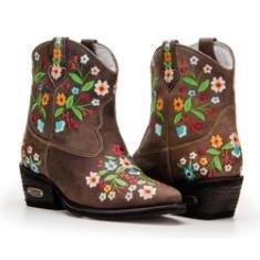 Imagem de Bota Texana Country Capelli Boots Cano Curto com Detalhes em Bordado Feminina