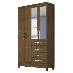 Imagem de Guarda Roupa Sobral Castanho Wood 4 Portas 4 Gavetas Esp. Moval