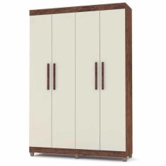 Imagem de Guarda Roupa Solteiro 4 Portas Palmas 1005991 Imbuia Champanhe Vila Ri