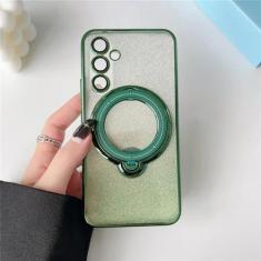 Imagem de Para samsung galaxy s24 s23 s22 plus ultra a54 a34 s20 fe caso glitter papel jam chapeamento ímã macio carga suporte capa, verde, para galaxy a54