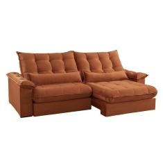 Imagem de sofá 4 lugares retrátil e reclinável aruba veludo terracota 250 cm
