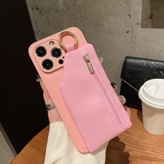 Imagem de Coin Purse Leather PU Soft Phone Case para iPhone 13 12 11 14 Pro X XS Max XR 7 8 Plus capa para cartão, rosa, para iphone 11 ProMax