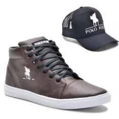 Imagem de Kit Tênis Casual Confortável Masculino Com Um Boné Aba Curva Fecho Ajustável-Masculino