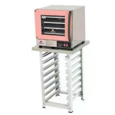Imagem de Kit - Forno Turbo Elétrico Fast Oven PRP-004 Plus 127V Rosa + Bancada 