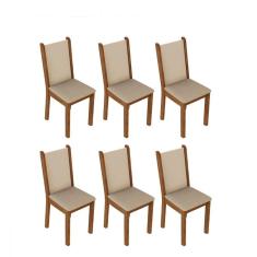 Imagem de Kit 6 Cadeiras Rustic Crema Pérola Madesa 4291