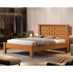 Imagem de Cama De Casal Laura 100% Mdf - Extrado Madeira - Castanho Nature Basoto