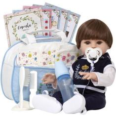 Imagem de Boneco Reborn Homem Baby Alive Com Bolsa Kit Vários Itens - Cegonha Re