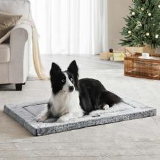 Imagem de Cama Para Cães Western Home For Crate Com Pele Sintética Macia Cinza