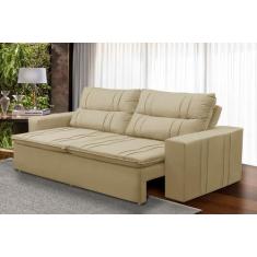 Imagem de Sofá Retrátil E Reclinável 2 Lugares Com Molas 1,50M Ester Suede Bege