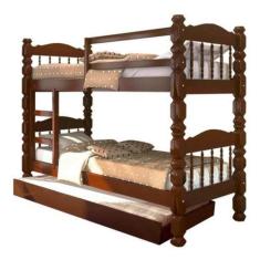 Imagem de Treliche Torneada Madeira Maciça 2 Colchões D33 1Colchão D28 - Digo.Ca