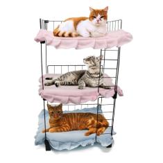 Imagem de Treliche para Gatos com Colchonete de Espuma Revestimento Soft Cama Pet Caminha Aramada 75x40cm