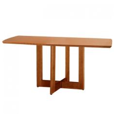 Imagem de Mesa para Sala de Jantar Patros 120cm Madeira Tampo Barril Laminado Moderna Mobilia