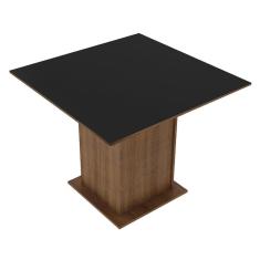 Imagem de Mesa Madesa Quadrada Tampo de Madeira 5363 Rustic preto