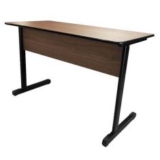 Imagem de Escrivaninha Mesa Home Office Econômica 120x60 Nogal/Preto REALME
