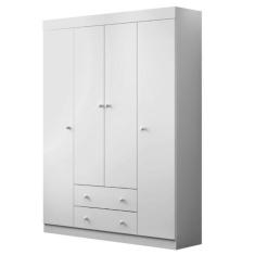 Imagem de Guarda Roupa Infantil 4 Portas E 2 Gavetas Elisa Branco