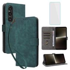 Imagem de IUQXU Capa carteira para celular Sony Xperia 1 VI com protetor de tela [bloqueio RFID] suporte para cartão flip de couro alça de pulso feminina masculina capa para celular para Sony Xperia 1VI Xperia1