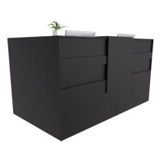 Imagem de Balcão em L Recepção Caixa 188cm Preto - Linha Premium - 1.1 - Marcena