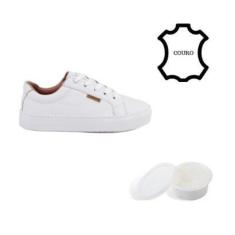 Imagem de Tênis Couro Legitimo Branco Feminino Casual com Pasta de Limpeza-Feminino