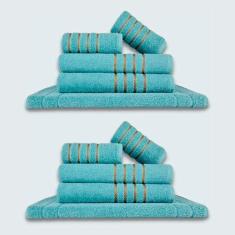 Imagem de Jogo De Toalhas 10 P? S Cole??O Montreal 100% Algod? O Verde + verde