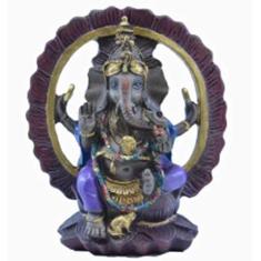 Imagem de Estatua Enfeite Deus Ganesha Roxo Arco
