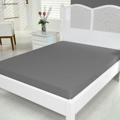 Imagem de Lencol Micropercal 300 Fios Avulso Com Elastico Queen Cinza - Lux Enxo