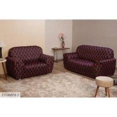 Imagem de Capa para sofá estampada 2 e 3 lugares decoração em oferta