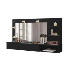 Imagem de Camarim Penteadeira Lumiere Preto Fosco - Mobler