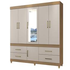 Imagem de Guarda Roupa 6 Portas Com Pés E Espelho Guarujá Off White