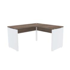 Imagem de Mesa Em L P/ Escritório 155X155 Pandin P25 - Walnut/Branco