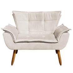 Imagem de Sofá Retrô Namoradeira Opala Suede Bege - D'Rossi