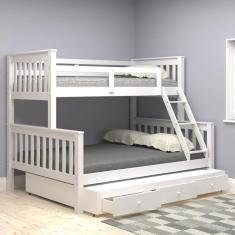 Imagem de Beliche Casal/Solteiro + Cama Auxiliar De Casal Com Gavetas Castanho