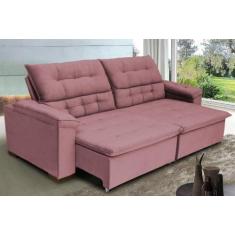 Imagem de Sofá Arezzo Mola Espiral 2,44 Mts Velusoft Rosê - Sofá Casa