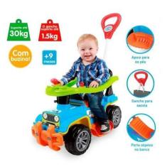 Imagem de Carrinho De Brinquedo Jip Jip Infantil Empurrador Colorido Com Buzina