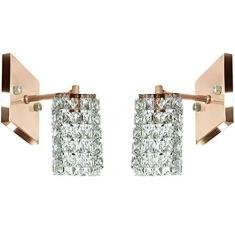 Imagem de Kit 2 Arandelas De Cristal Legitimo Clearwall Cobre